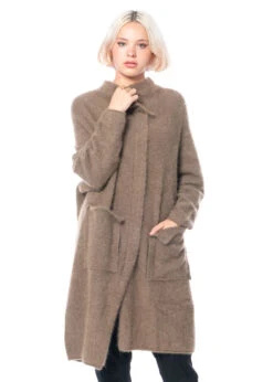 RUNDHOLZ, Asymmetrischer Onesize Mantel Aus Kuscheligem Waschbärfell 2231417208 -Kleider Geschaft 1417208 cappuccino os 5