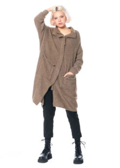 RUNDHOLZ, Asymmetrischer Onesize Mantel Aus Kuscheligem Waschbärfell 2231417208 -Kleider Geschaft 1417208 cappuccino os 7