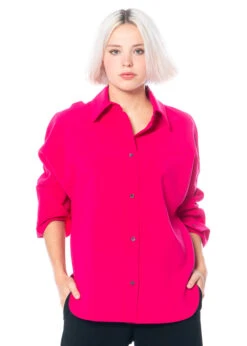 ULI SCHNEIDER, Klassisches Hemd Aus Elastischer Viskose -Kleider Geschaft 15 1031152 very pink 11