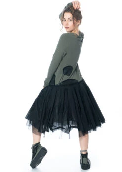 RUNDHOLZ, Langärmeliges, Urbanes Kleid Mit Tüllrock Und Einzigartigem, Grafischem Print 1231560902