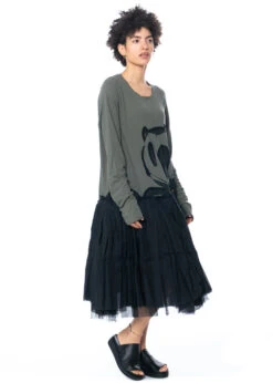 RUNDHOLZ, Langärmeliges, Urbanes Kleid Mit Tüllrock Und Einzigartigem, Grafischem Print 1231560902 -Kleider Geschaft 1560902 mit myazzo 12