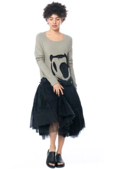 RUNDHOLZ, Langärmeliges, Urbanes Kleid Mit Tüllrock Und Einzigartigem, Grafischem Print 1231560902 -Kleider Geschaft 1560902 mit myazzo 2