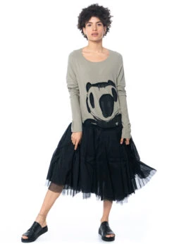 RUNDHOLZ, Langärmeliges, Urbanes Kleid Mit Tüllrock Und Einzigartigem, Grafischem Print 1231560902 -Kleider Geschaft 1560902 mit myazzo