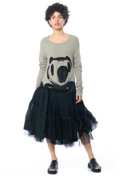 RUNDHOLZ, Langärmeliges, Urbanes Kleid Mit Tüllrock Und Einzigartigem, Grafischem Print 1231560902 -Kleider Geschaft 1560902 mit myazzo 4