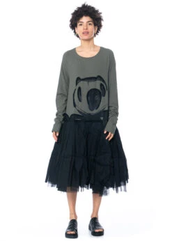 RUNDHOLZ, Langärmeliges, Urbanes Kleid Mit Tüllrock Und Einzigartigem, Grafischem Print 1231560902 -Kleider Geschaft 1560902 mit myazzo 6