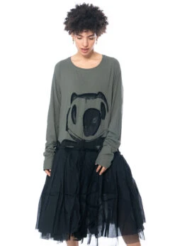 RUNDHOLZ, Langärmeliges, Urbanes Kleid Mit Tüllrock Und Einzigartigem, Grafischem Print 1231560902 -Kleider Geschaft 1560902 mit myazzo 7