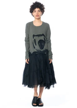 RUNDHOLZ, Langärmeliges, Urbanes Kleid Mit Tüllrock Und Einzigartigem, Grafischem Print 1231560902 -Kleider Geschaft 1560902 mit myazzo 9