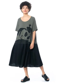RUNDHOLZ, Bedrucktes, Weit Geschnittenes T-Shirt-Kleid Aus Baumwollstretch 1231560904 -Kleider Geschaft 1560904 alge print m. myazzo u. tasche joy