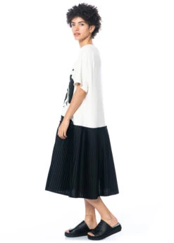 RUNDHOLZ, Bedrucktes, Weit Geschnittenes T-Shirt-Kleid Aus Baumwollstretch 1231560904 -Kleider Geschaft 1560904 m. myazzo u. tasche joy 4