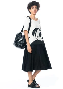 RUNDHOLZ, Bedrucktes, Weit Geschnittenes T-Shirt-Kleid Aus Baumwollstretch 1231560904 -Kleider Geschaft 1560904 m. myazzo u. tasche joy 6