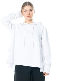 PLUSLAVIE PLÜ, Bequemes Kapuzensweatshirt NO SWEAT -Kleider Geschaft 2010 white
