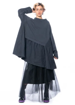 PLUSLAVIE PLÜ, Süsses Sweatshirt Mit Seitlichen Taschen TWO SWEAT -Kleider Geschaft 2024 twosweat anthra os 7