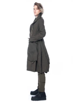 RUNDHOLZ DIP, Leicht Taillierter Mantel Mit Voluminösen Fronttaschen 2232121207 -Kleider Geschaft 2121207 khaki s