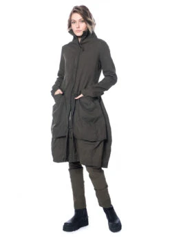 RUNDHOLZ DIP, Leicht Taillierter Mantel Mit Voluminösen Fronttaschen 2232121207 -Kleider Geschaft 2121207 khaki s 9