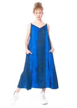 RUNDHOLZ DIP, Langes, ärmelloses Kleid In Edler Batik-Optik 1232190904 -Kleider Geschaft 2190904 blueprint s