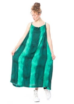 RUNDHOLZ DIP, Langes, ärmelloses Kleid In Edler Batik-Optik 1232190904 -Kleider Geschaft 2190904 greenprint m 2