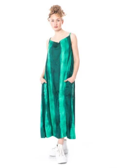 RUNDHOLZ DIP, Langes, ärmelloses Kleid In Edler Batik-Optik 1232190904 -Kleider Geschaft 2190904 greenprint m 3