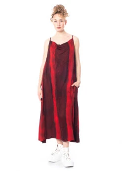 RUNDHOLZ DIP, Langes, ärmelloses Kleid In Edler Batik-Optik 1232190904 -Kleider Geschaft 2190904 redprint m 3