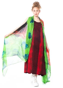 RUNDHOLZ DIP, Langes, ärmelloses Kleid In Edler Batik-Optik 1232190904 -Kleider Geschaft 2190904 redprint m 5