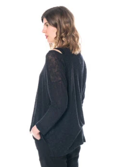 PAL OFFNER, Leichter Sommer-Strickpullover Aus 50% Flachs -Kleider Geschaft 2201 15 0402 knitstrappullover slate