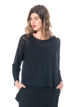 PAL OFFNER, Leichter Sommer-Strickpullover Aus 50% Flachs -Kleider Geschaft 2201 15 0402 knitstrappullover slate 3