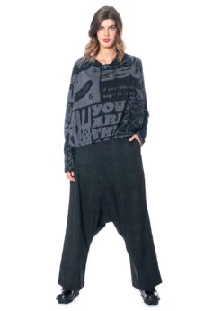 RUNDHOLZ  BLACK  LABEL, Hose Mit Weitem Bein Und Sehr Tiefem Schritt 2223440107 -Kleider Geschaft 2223440107 blackblackfaux 4