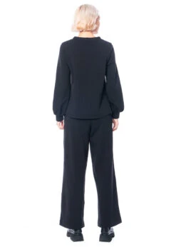 HINDAHL & SKUDELNY, Weite Hose Aus Weichem Baumwollmaterial 223H07 -Kleider Geschaft 223h07 s nero