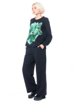 HINDAHL & SKUDELNY, Weite Hose Aus Weichem Baumwollmaterial 223H07 -Kleider Geschaft 223h07 s nero 4