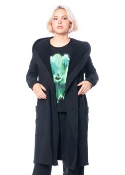 HINDAHL & SKUDELNY, Kuschelige Jacke Aus Baumwolle 223J07 -Kleider Geschaft 223j07 m nero 6