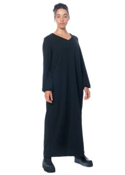 HINDAHL & SKUDELNY, Langes Kleid Mit V-Ausschnitt 223K09 -Kleider Geschaft 223k09 m.power up hinten 2