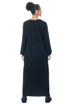 HINDAHL & SKUDELNY, Langes Kleid Mit V-Ausschnitt 223K09 -Kleider Geschaft 223k09 m.power up hinten 3