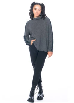 HINDAHL & SKUDELNY, Raglanpullover Mit Stehkragen 223P19 -Kleider Geschaft 223p19 gr. m olive nero