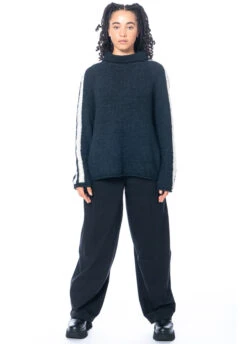 HINDAHL & SKUDELNY, Raglanpullover Mit Stehkragen 223P19 -Kleider Geschaft 223p19 nero ecru gr. l