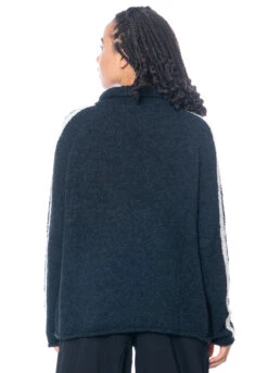 HINDAHL & SKUDELNY, Raglanpullover Mit Stehkragen 223P19 -Kleider Geschaft 223p19 nero ecru gr. l 3