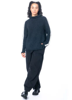 HINDAHL & SKUDELNY, Raglanpullover Mit Stehkragen 223P19 -Kleider Geschaft 223p19 nero ecru gr. l 5