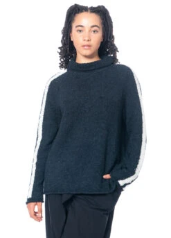 HINDAHL & SKUDELNY, Raglanpullover Mit Stehkragen 223P19 -Kleider Geschaft 223p19 nero ecru gr. l 6