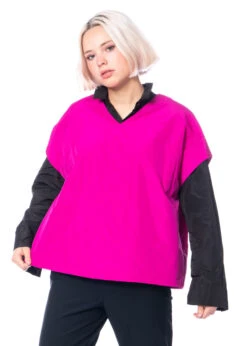 KATHARINA HOVMAN, Gefüttertes Oberteil Mit V-Ausschnitt 231007 -Kleider Geschaft 231007 pinky 2