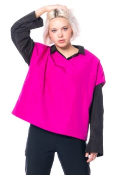 KATHARINA HOVMAN, Gefüttertes Oberteil Mit V-Ausschnitt 231007 -Kleider Geschaft 231007 pinky 4