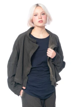 RUNDHOLZ DIP, Relaxed-Fit Jacke Aus 100% Baumwolle In Verwaschener Optik 2232321109 -Kleider Geschaft 2321109 khaki 2