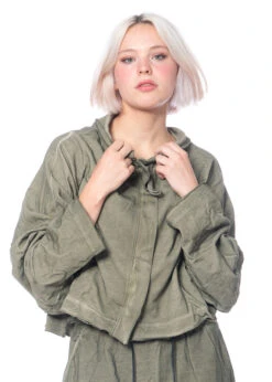 RUNDHOLZ DIP, Relaxed-Fit Jacke Aus 100% Baumwolle In Verwaschener Optik 2232321109 -Kleider Geschaft 2321109 schilf 6