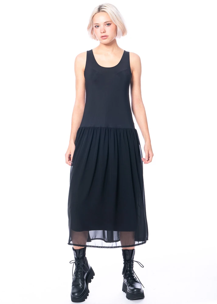 Yukai, Unterkleid Mit Materialmix Und Ausgestelltem Rockteil 13 Yukai, Unterkleid Mit Materialmix Und Ausgestelltem Rockteil – Bild 11