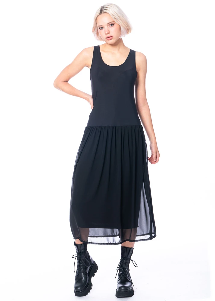 Yukai, Unterkleid Mit Materialmix Und Ausgestelltem Rockteil 11 Yukai, Unterkleid Mit Materialmix Und Ausgestelltem Rockteil – Bild 9