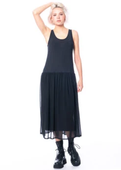 Yukai, Unterkleid Mit Materialmix Und Ausgestelltem Rockteil 20 Yukai, Unterkleid Mit Materialmix Und Ausgestelltem Rockteil -Kleider Geschaft 234k2 4