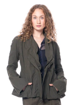 RUNDHOLZ DIP, Figurbetonte Jacke Aus Baumwollstretch Mit Voluminösen Manschetten 2232391105 -Kleider Geschaft 2391105 khaki s