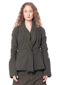 RUNDHOLZ DIP, Figurbetonte Jacke Aus Baumwollstretch Mit Voluminösen Manschetten 2232391105 -Kleider Geschaft 2391105 khaki s 4