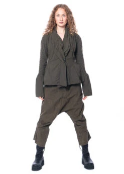 RUNDHOLZ DIP, Figurbetonte Jacke Aus Baumwollstretch Mit Voluminösen Manschetten 2232391105 -Kleider Geschaft 2391105 khaki s 5