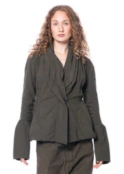 RUNDHOLZ DIP, Figurbetonte Jacke Aus Baumwollstretch Mit Voluminösen Manschetten 2232391105 -Kleider Geschaft 2391105 khaki s 6