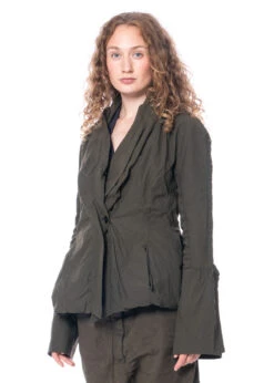RUNDHOLZ DIP, Figurbetonte Jacke Aus Baumwollstretch Mit Voluminösen Manschetten 2232391105 -Kleider Geschaft 2391105 khaki s 7