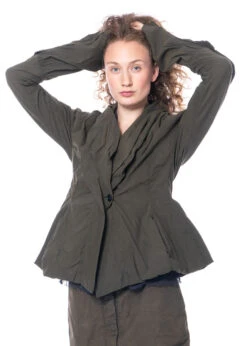 RUNDHOLZ DIP, Figurbetonte Jacke Aus Baumwollstretch Mit Voluminösen Manschetten 2232391105 -Kleider Geschaft 2391105 khaki s 8