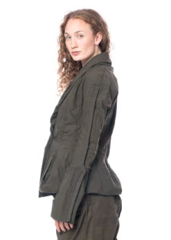 RUNDHOLZ DIP, Figurbetonte Jacke Aus Baumwollstretch Mit Voluminösen Manschetten 2232391105 -Kleider Geschaft 2391105 khaki s 9